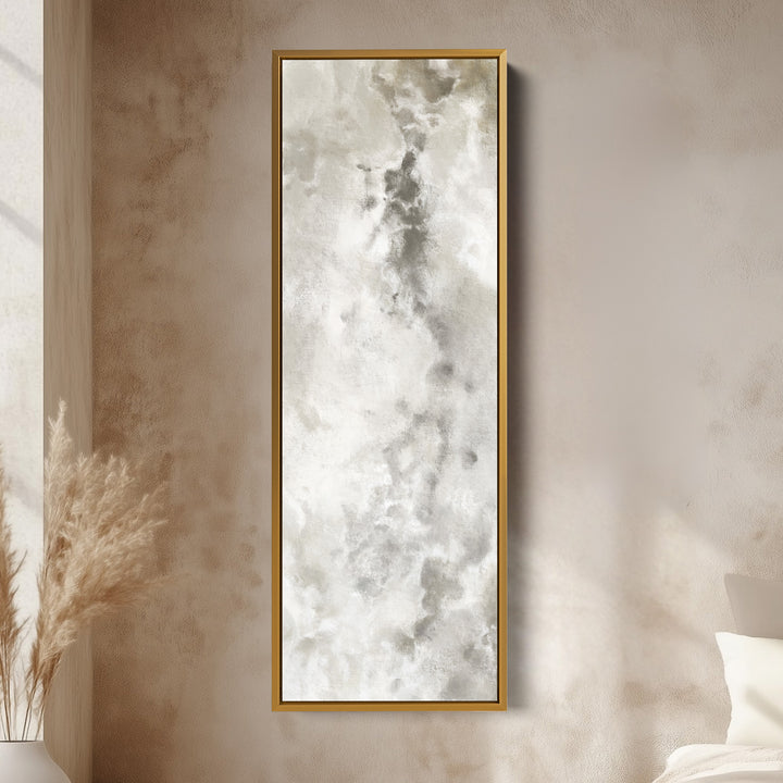 Large Long Narrow Canvas Wall Art - Beige & Grey