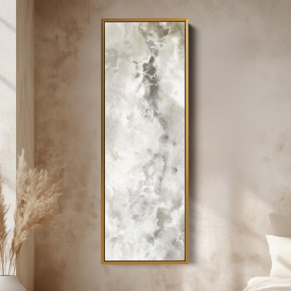 Groot Lang Smal Canvas Muurkunst - Beige & Grijs