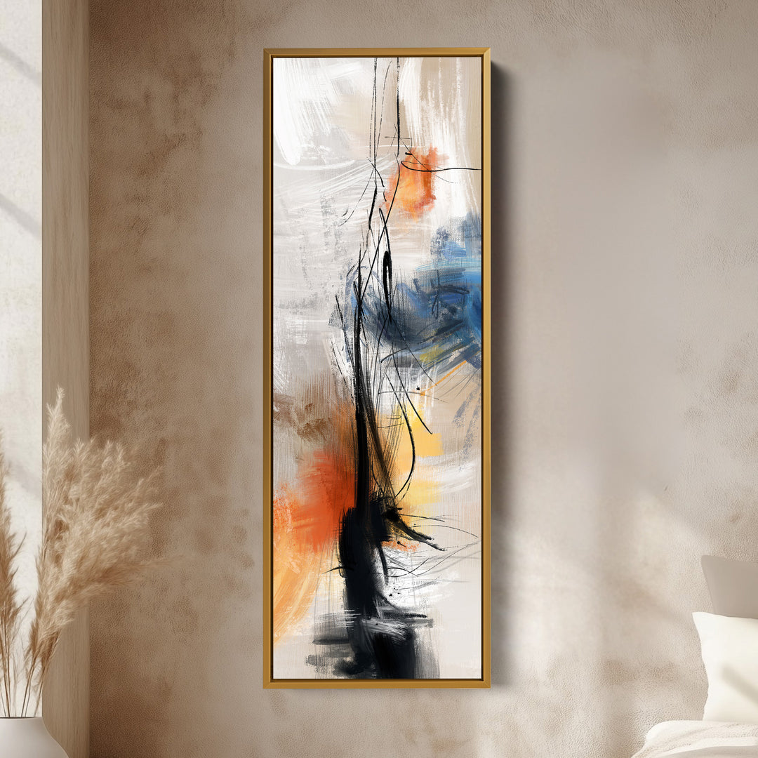 Vertical Large Canvas Wall Art Long Narrow Colourful Abstract