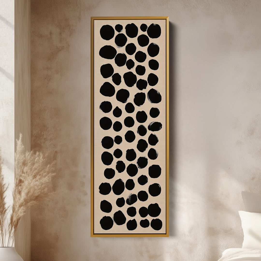 Minimalist Black Dots Large Canvas Wall Art Vertical Wall Decor