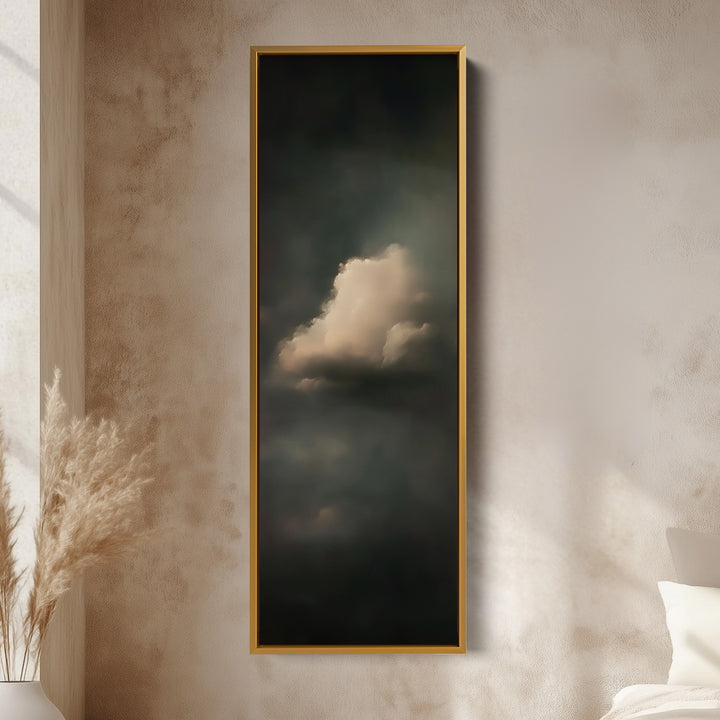 Dramatic Cloud Large Canvas Framed Wall Art Long Vertical Wall Decor