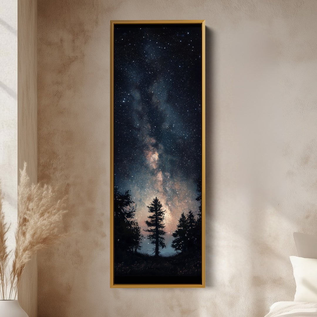 Night Sky Long Narrow Vertical Large Canvas Wall Decor