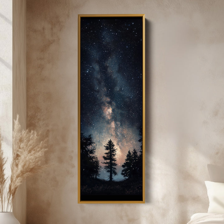 Night Sky Long Narrow Vertical Large Canvas Wall Decor