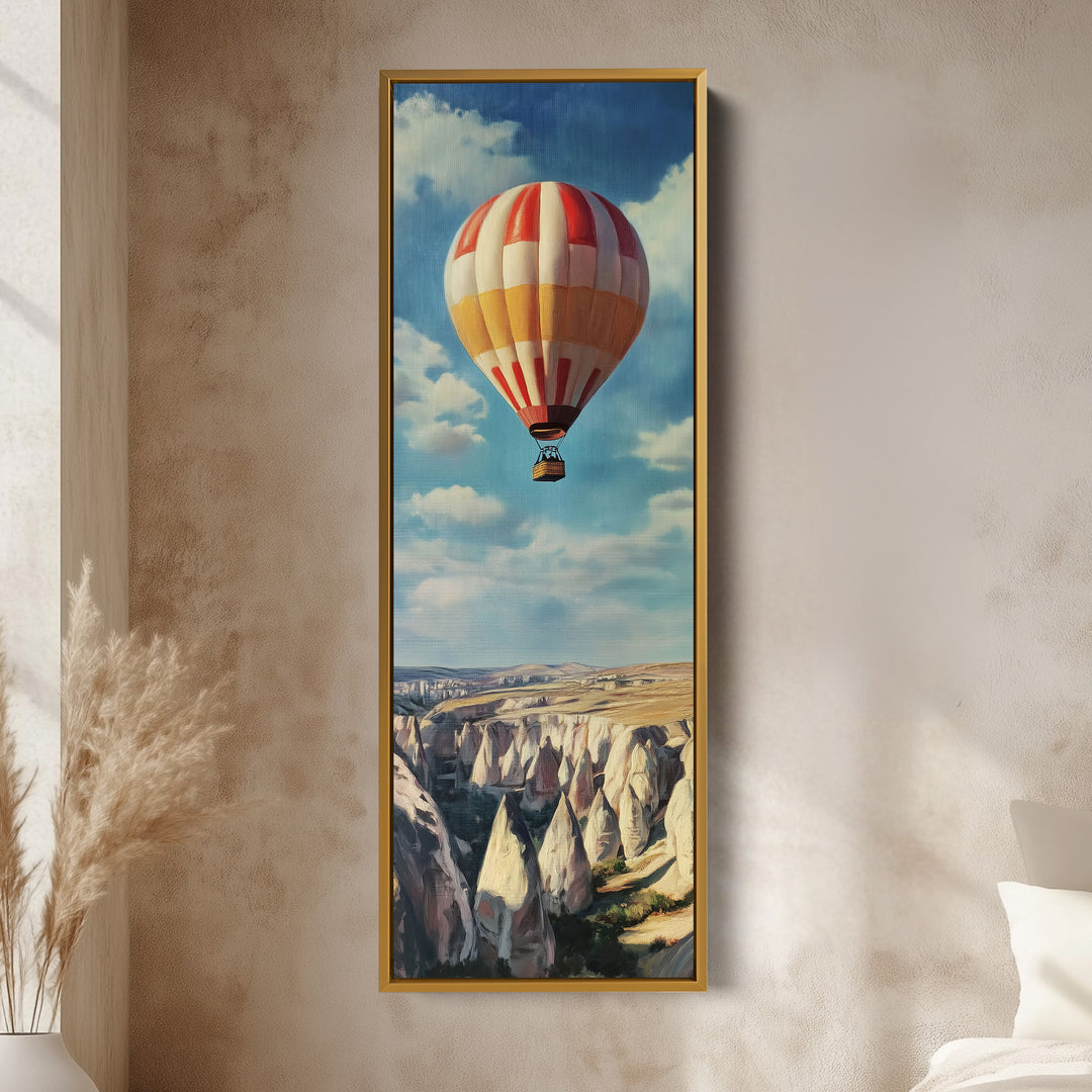 Cappadocia Balloons Long Narrow Vertical Large Canvas Wall Decor