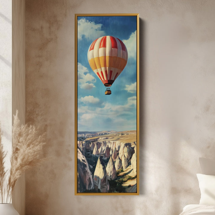 Cappadocia Balloons Long Narrow Vertical Large Canvas Wall Decor