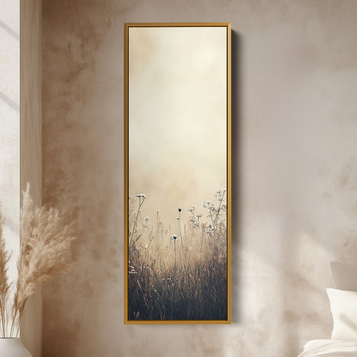 Wild Meadow Vertical Tall Wall Art Large Framed Canvas