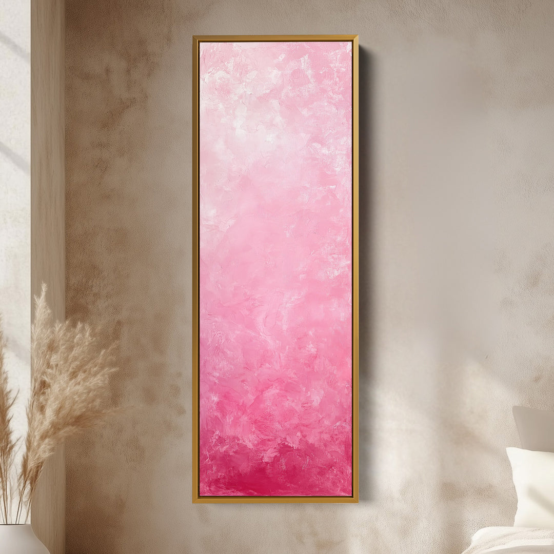 Abstract Pink Vertical Wall Art - Tall Long Narrow Vertical Wall Decor