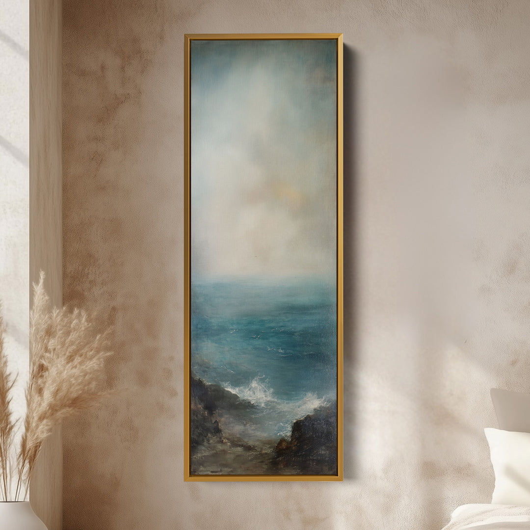 Long Canvas Wall Art Prints for bedroom Vintage Ocean Framed Vertical