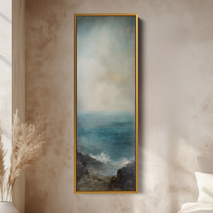Long Canvas Wall Art Prints for bedroom Vintage Ocean Framed Vertical