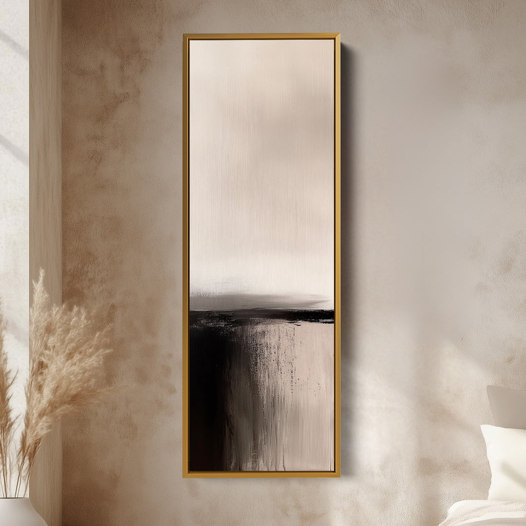 Long Narrow Vertical Wall Art Minimalist Abstract Gray