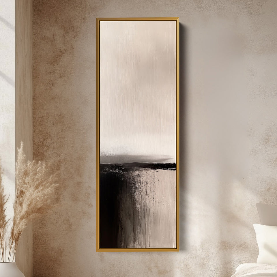 Lange smalle verticale wandkunst minimalistisch abstract grijs