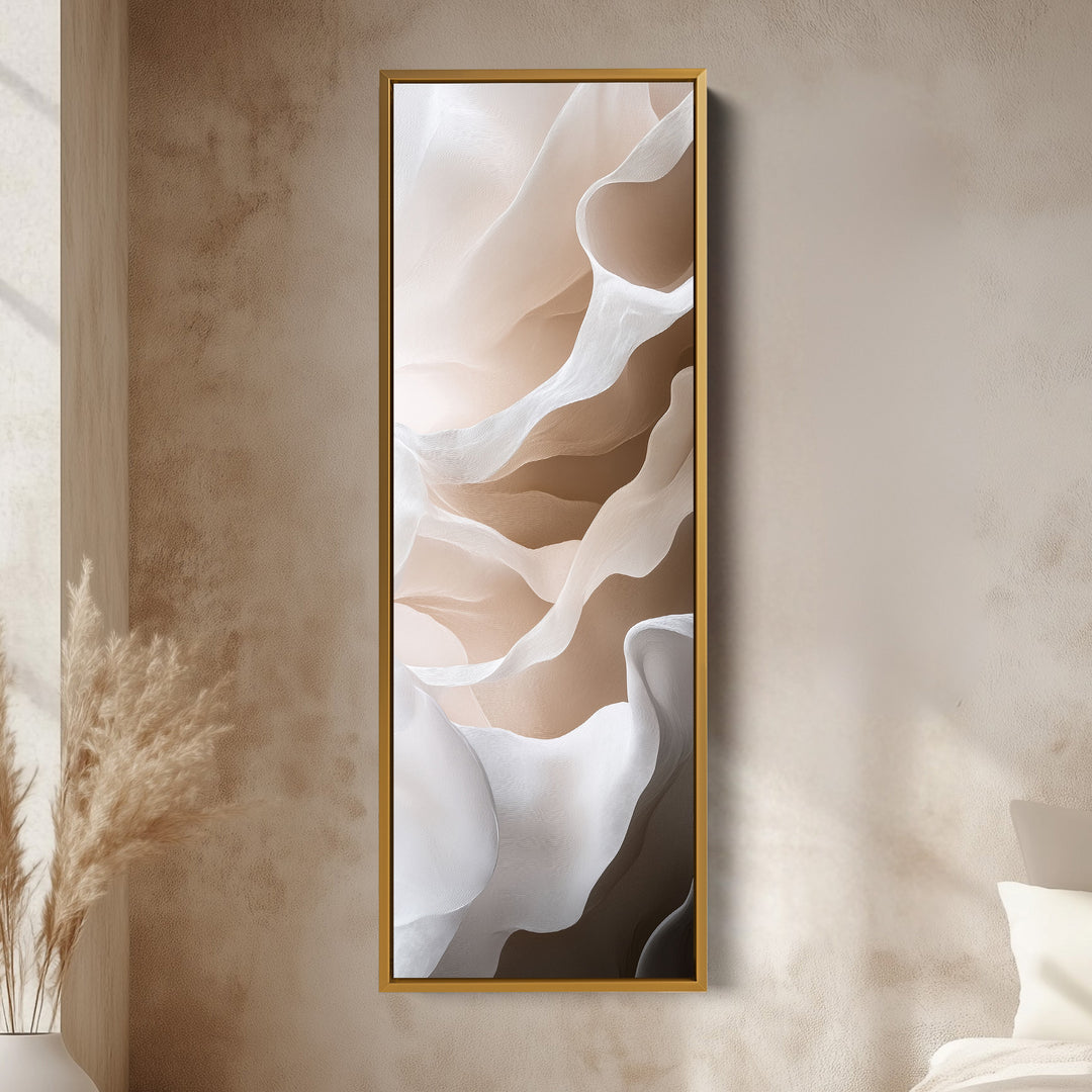 Beige & White Long Narrow Vertical Wall Art Large Canvas Decor