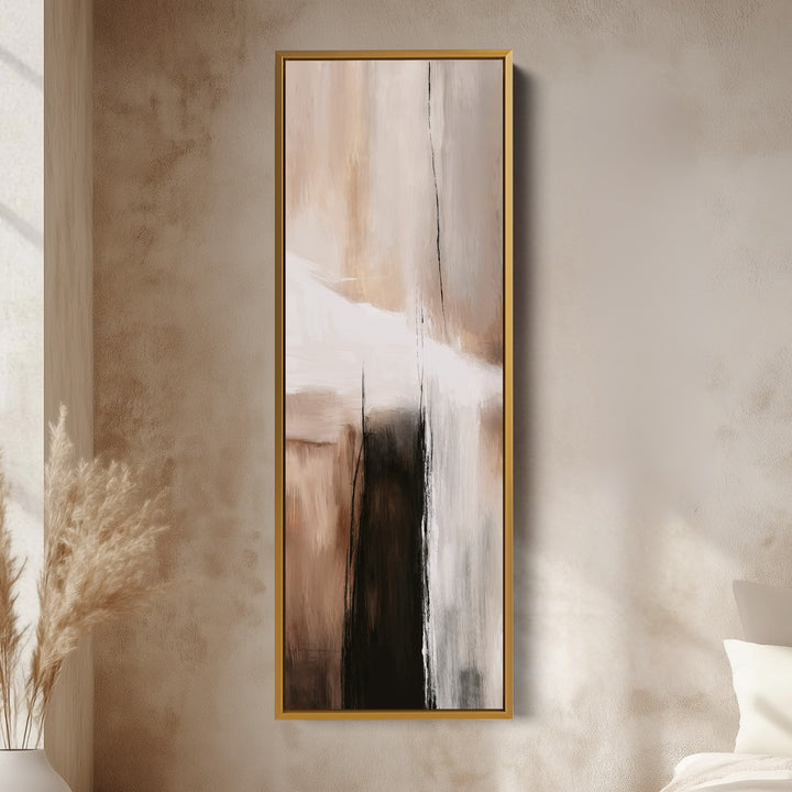 Neutral Abstract Large Canvas Long Narrow Vertical Wall Art Decor