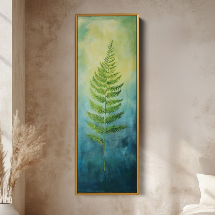 Fern Long Narrow Framed Canvas Wall Art For Living Room