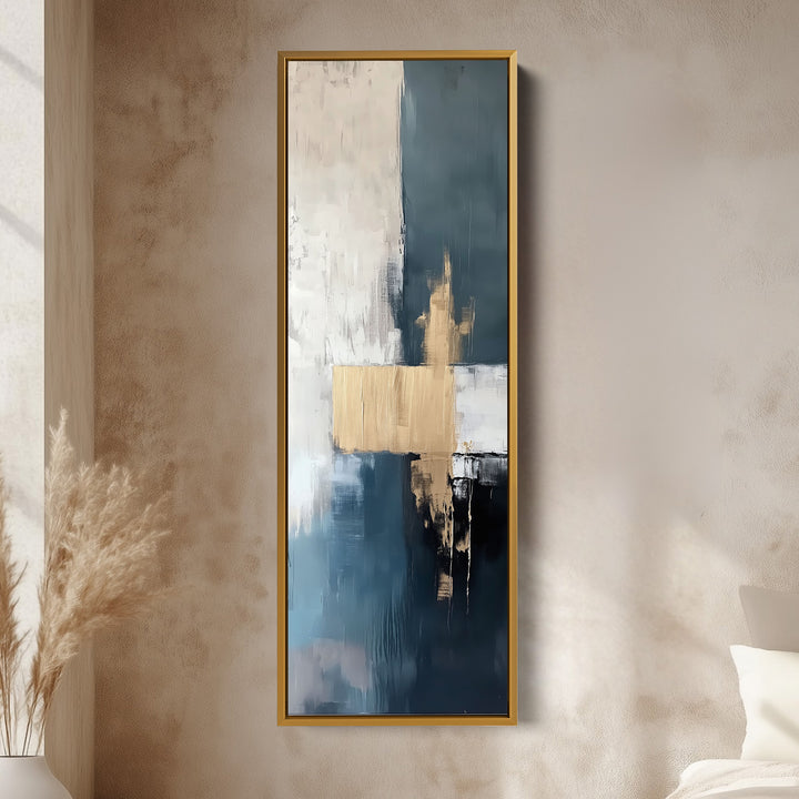 Minimalist Abstract Gold Long Vertical Wall Art