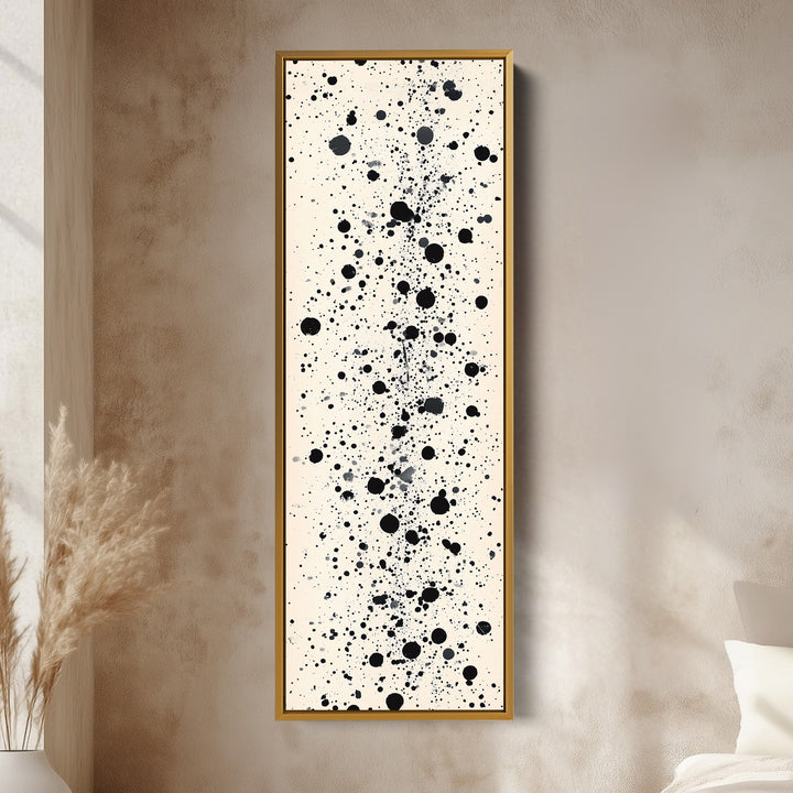 Abstract Dots Tall Vertical Large Framed Canvas