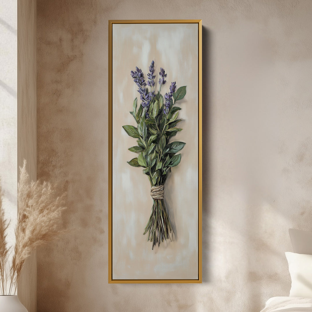 Cottagecore Kitchen Wall Art Long Vertical Framed Canvas Decor