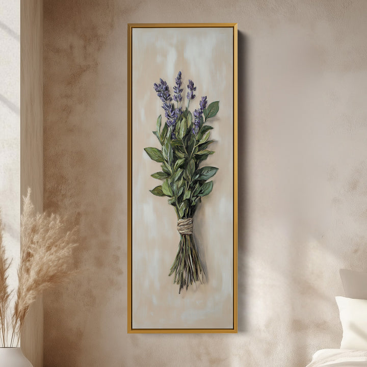 Cottagecore Kitchen Wall Art Long Vertical Framed Canvas Decor