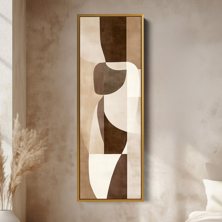 Hall Way Abstract Beige Large Vertical Long Skinny Wall Art