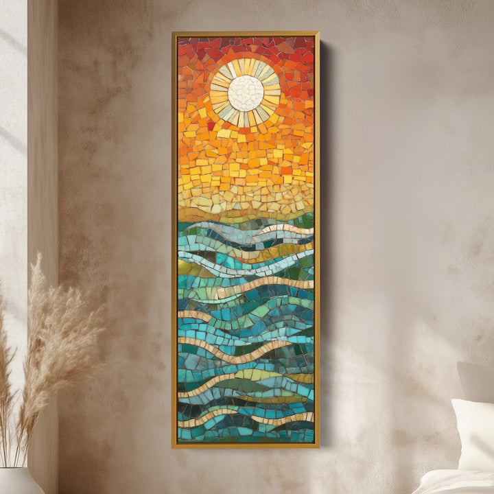 Vertical Hallway Mosaic Sun Wall Art Long & Narrow