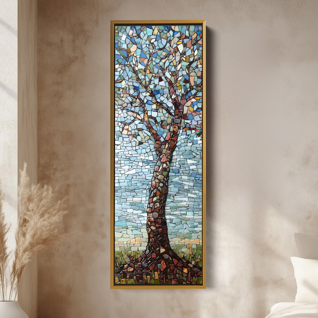 Vertical Bedroom Mosaic Tree Wall Art Long & Narrow