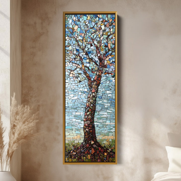 Vertical Bedroom Mosaic Tree Wall Art Long & Narrow