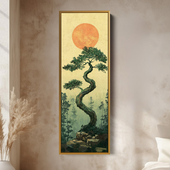 Vertical Wall Art Bonsai Tree