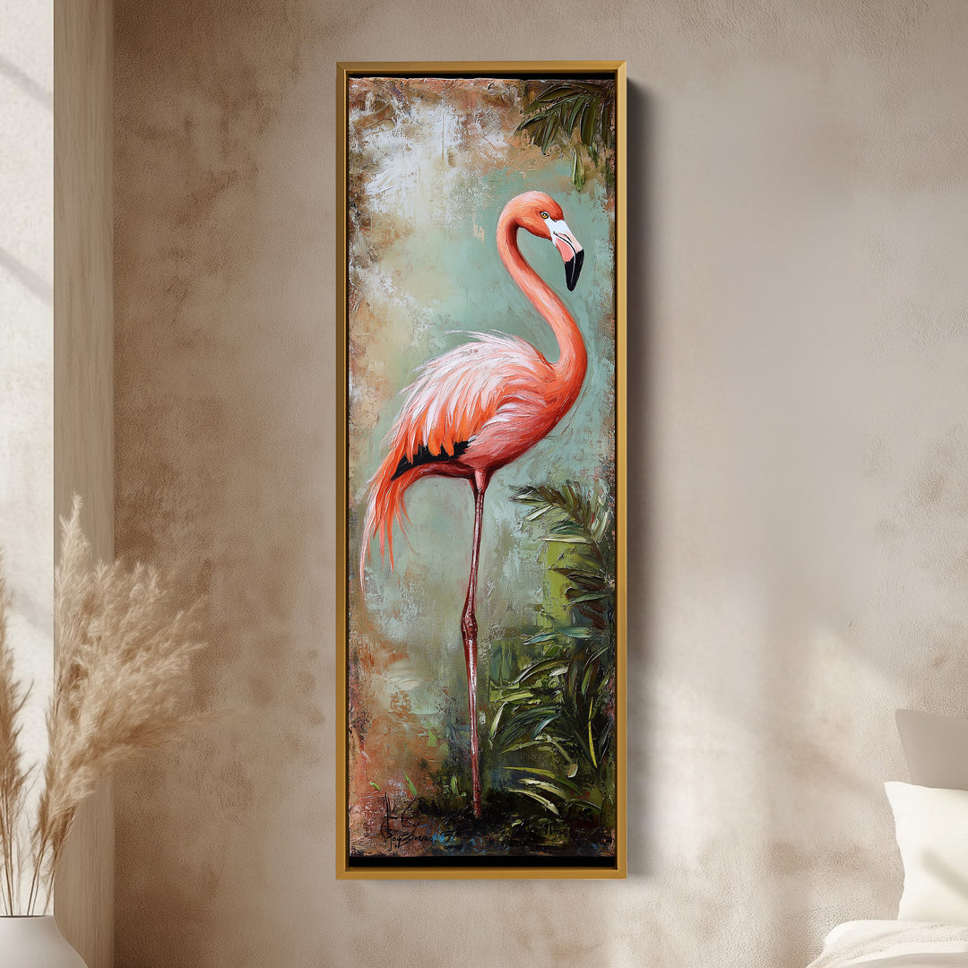 Pink Flamingo Tall Vertical Wall Decor