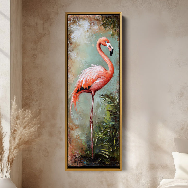 Pink Flamingo Tall Vertical Wall Decor