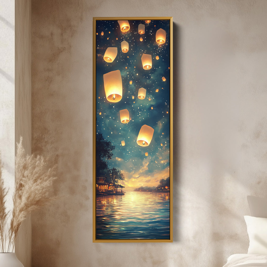 Chinese Lanterns Vertical Wall Art