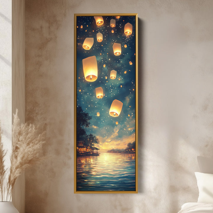 Chinese Lanterns Vertical Wall Art