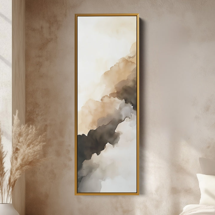 Abstract Brown Cloud Vertical Long Wall Decor