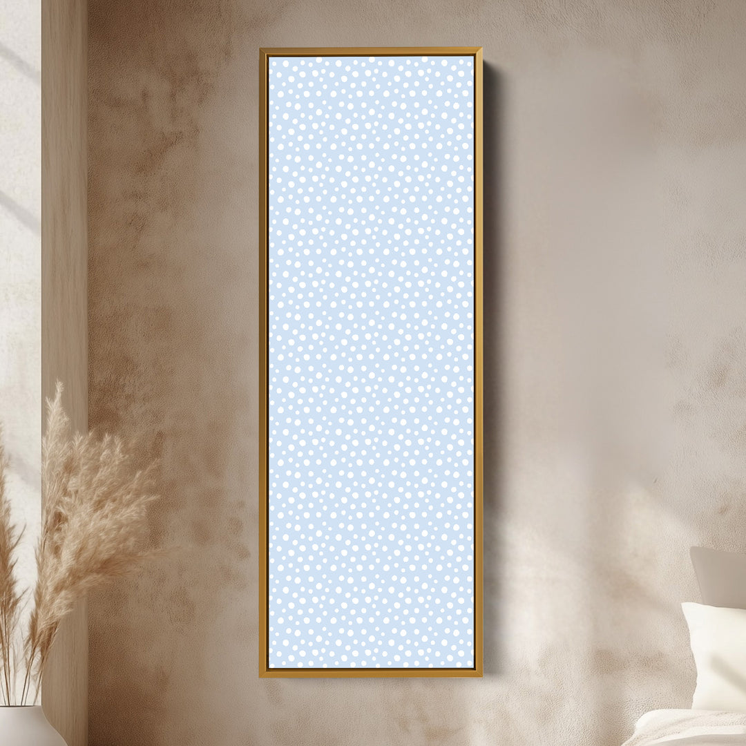 Vertical Long Wall Art Blue Polka Dot Wall Art