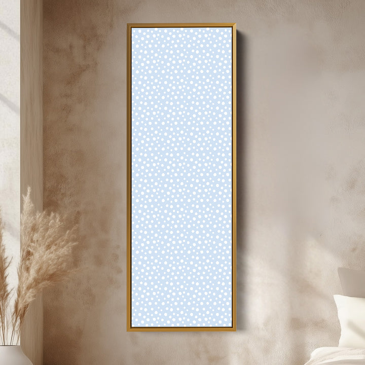 Vertical Long Wall Art Blue Polka Dot Wall Art
