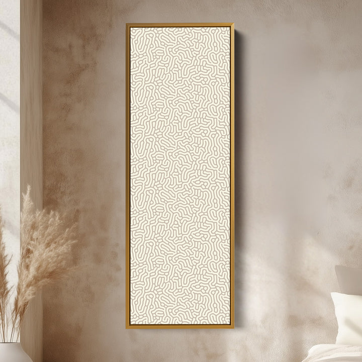 Vertical Long Wall Art Organic Beige Pattern Wall Art
