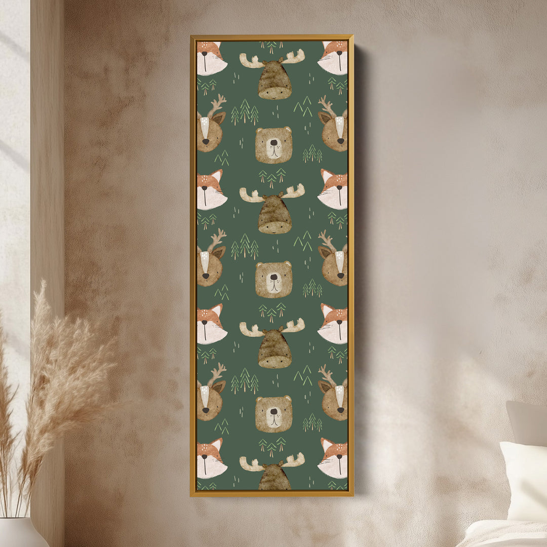 Décoration murale verticale pour chambre d'enfants Animaux de la forêt