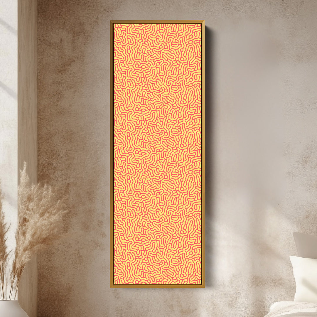Vertical Long Wall Art Yellow & Red Pattern