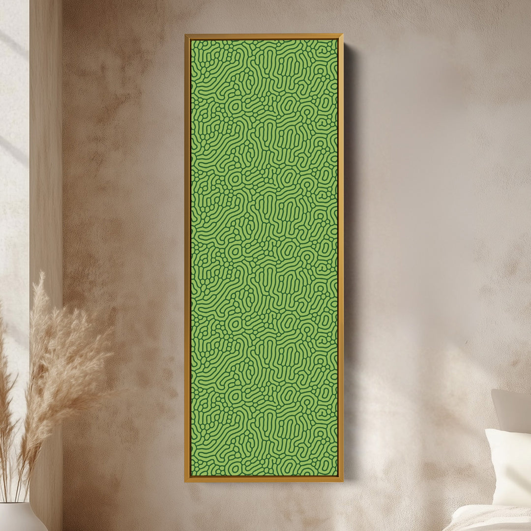 Dark & Light Green Wriggly Vertical Narrow Wall Art
