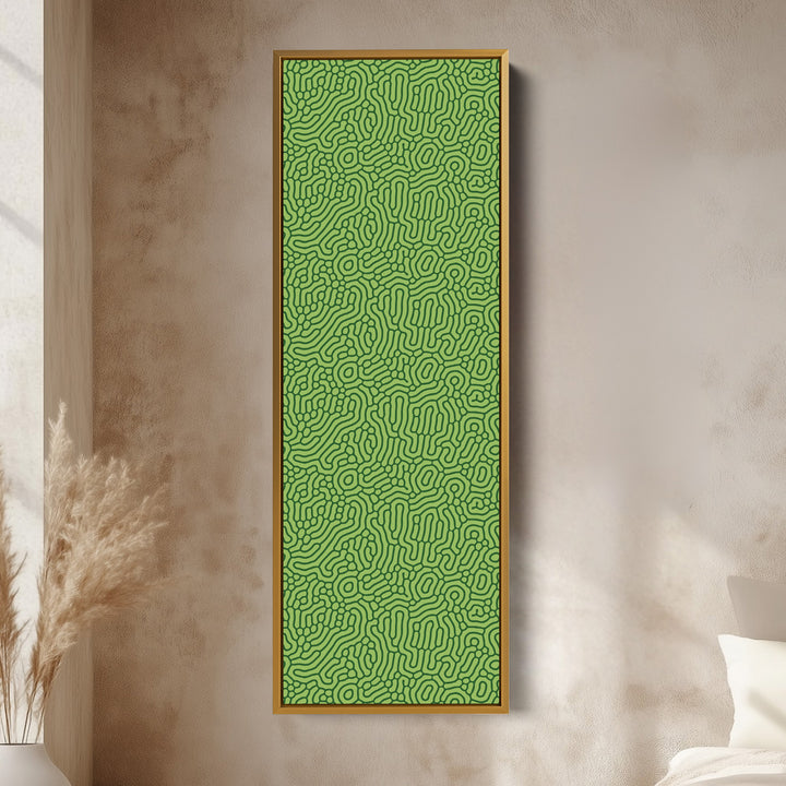 Dark & Light Green Wriggly Vertical Narrow Wall Art