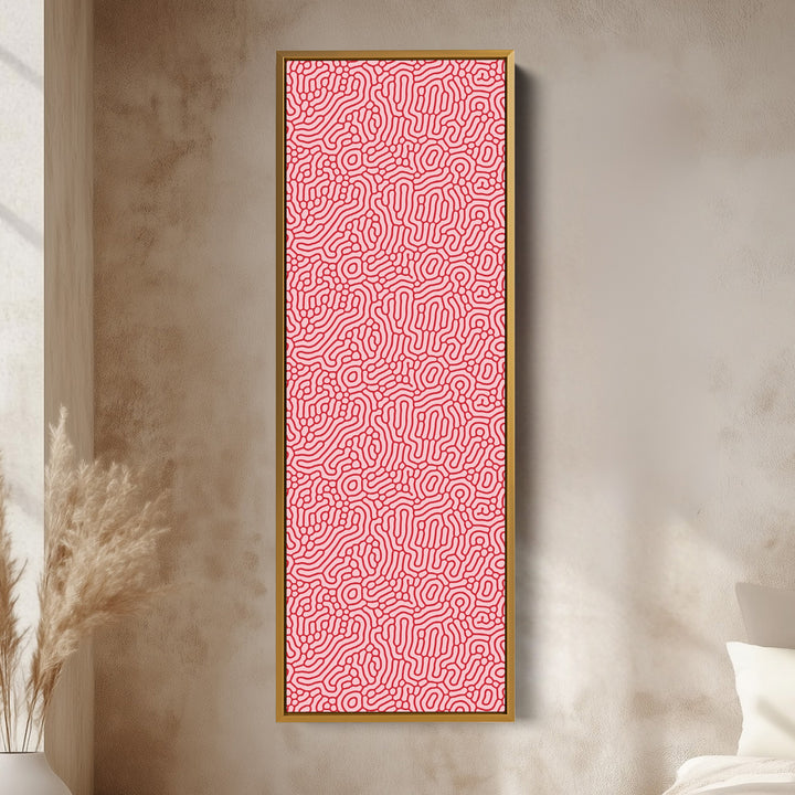 Red & Pink Wriggly Vertical Narrow Wall Art