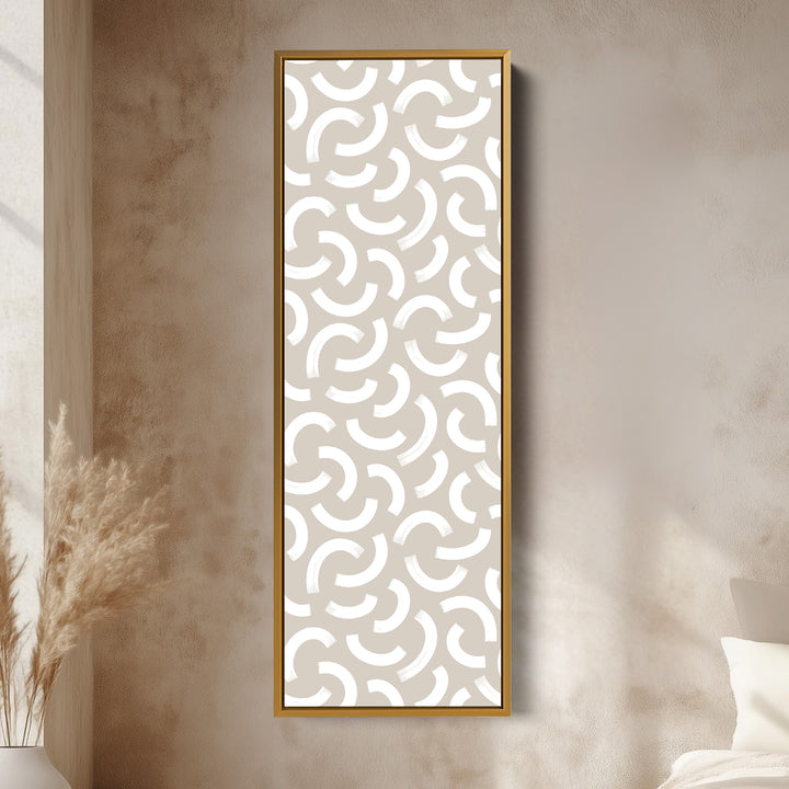 Tall Narrow Geometric Beige Bedroom Wall Decor