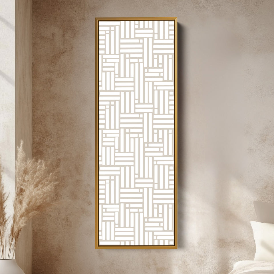 Beige & White Vertical Narrow Wall Art