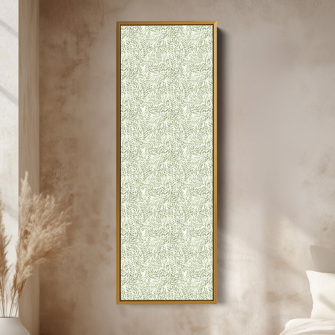 Long Vertical Wall Art Green Botanical Large Framed Canvas