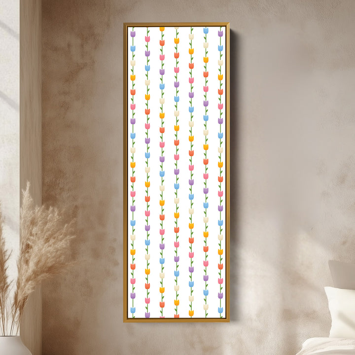 Vertical Colorful Tulips Kids Room Wall Decor