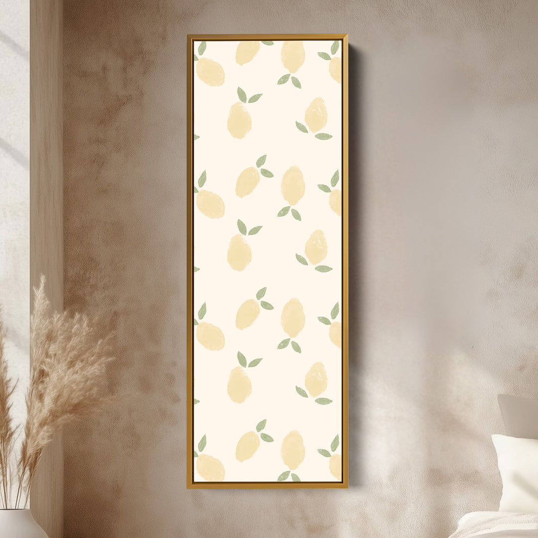 Long Narrow Kitchen Lemon Wall Art Vertical