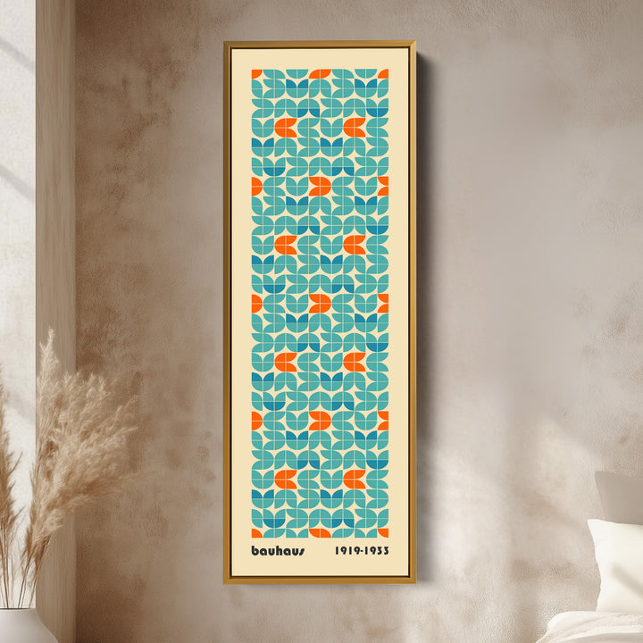 Bauhaus Large Framed Vertical Long Canvas Wall Art