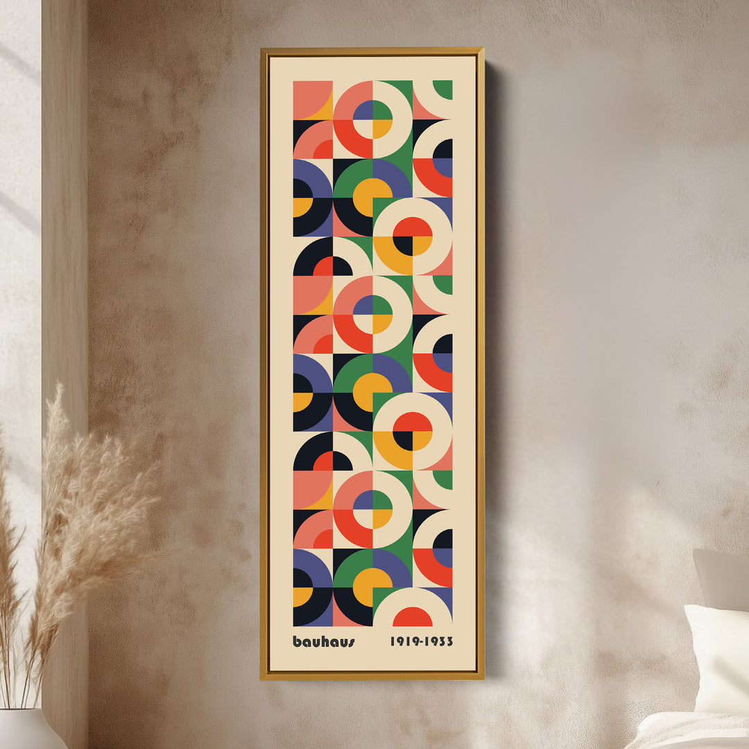Bauhaus Mid Century Geometric Long Vertical Wall Art