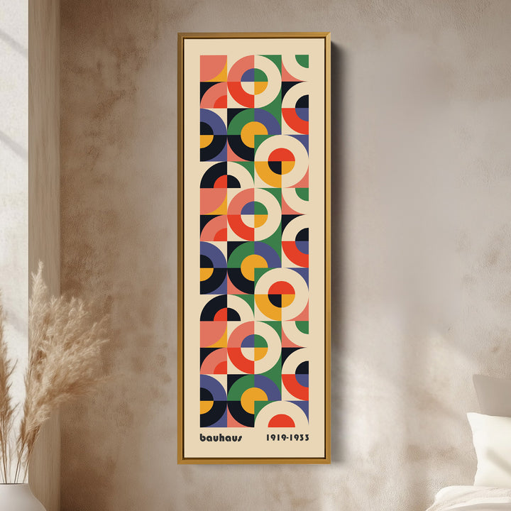 Bauhaus Mid Century Geometric Long Vertical Wall Art
