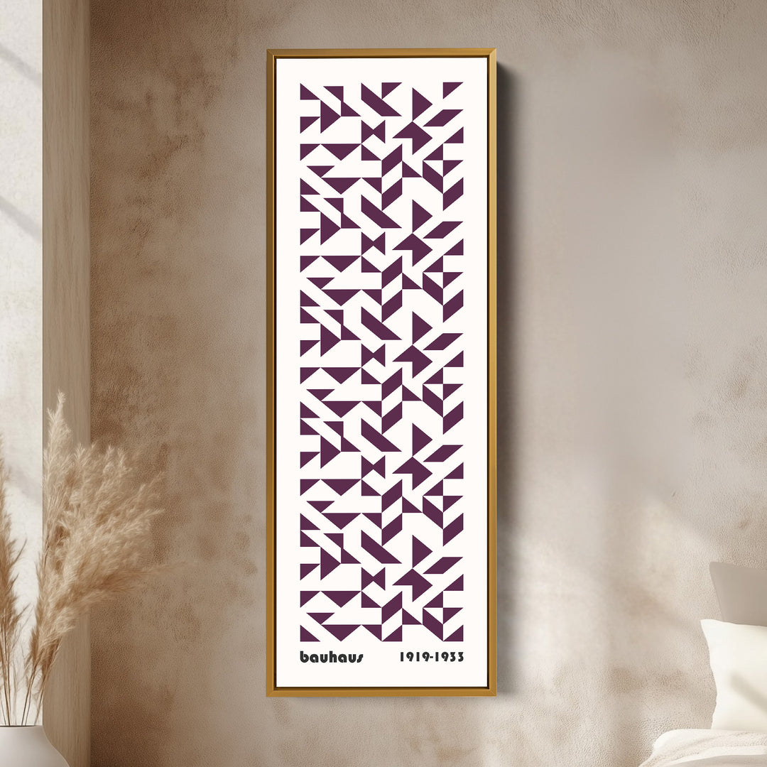 Bauhaus Retro Mid Century Geometric Long Vertical Wall Art