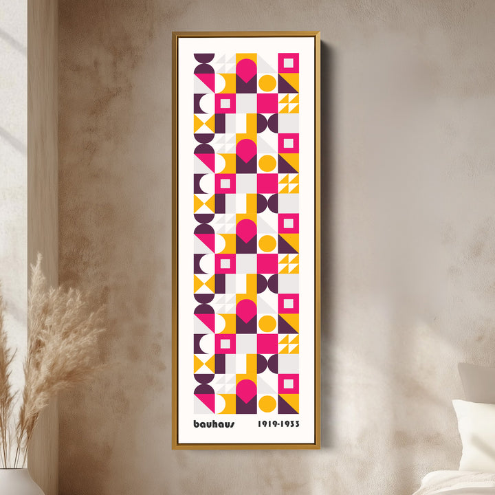 Bauhaus Tall Retro Mid Century Geometric Vertical Wall Art